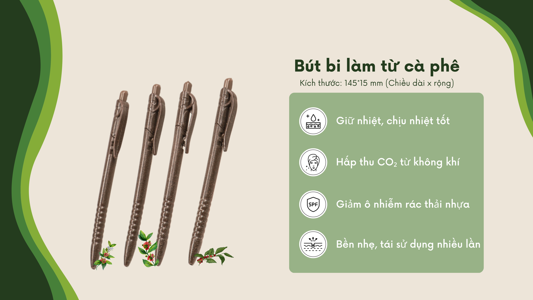 Airx Coffee Cung Cấp Quà Tặng Quảng Cáo Số Lượng Lớn, Chiết Khấu Cao 7 Bút bi quà tặng quảng cáo từ bã cà phê