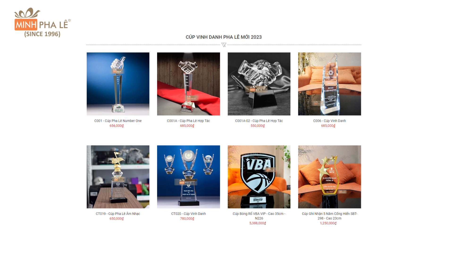 Các sản phẩm nổi bật của Minh Pha Lê